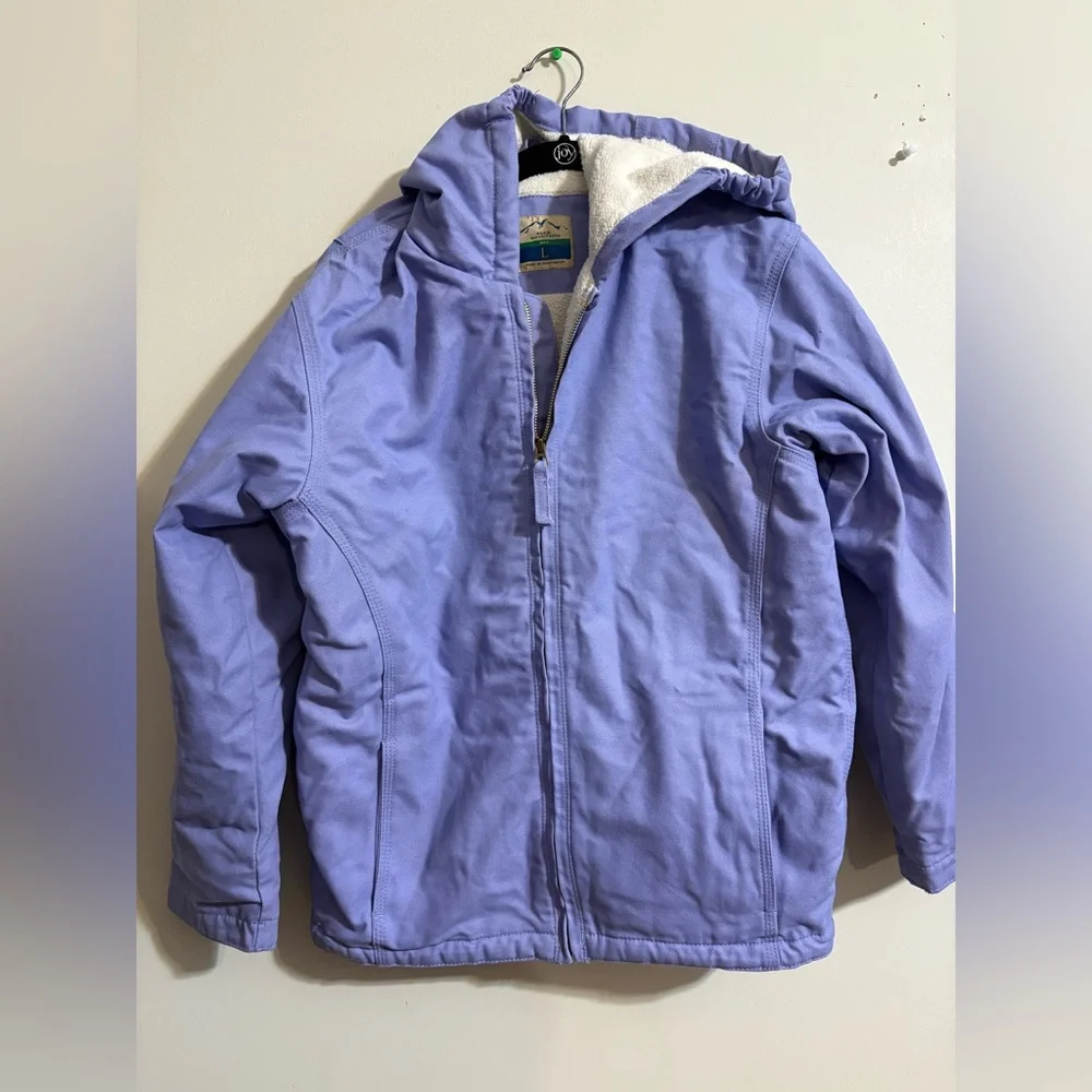 Blue Mountain Junior Girls'‎ Sherpa-Lined Hooded Jacket Lavender large 14/16